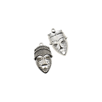 8PCS Mask Charms,Antique Silver Tone-RS1410