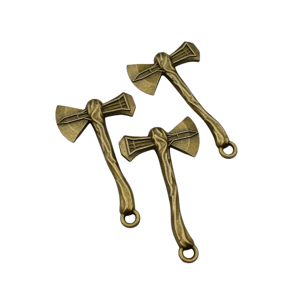 5PCS Big Ax Charms,Antique Bronze Tone Double Sided-RS1374