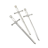 6PCS Big Sword Charms,Antique Silver Tone Double Sided-RS9082