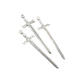 6PCS Big Sword Charms,Antique Silver Tone Double Sided-RS9321