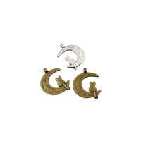 15PCS Moon and Cat Charms,2 Colors Available-RS9112