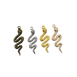 12PCS Snake Charms,4 Colors Available-RS408