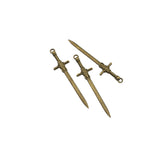 12PCS Sword Charms,3 Colors Available Double Sided-RS1333