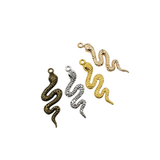 12PCS Snake Charms,4 Colors Available-RS408