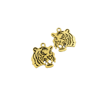 8PCS Tiger Head Charms,4 Colors Available Double Sided-RS116