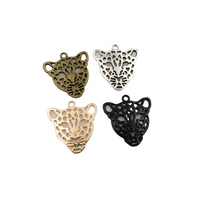 10PCS Leopard Head Charms,4 Colors Available-RS491