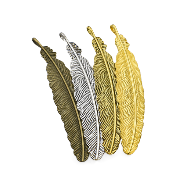 4PCS Large Feather Charms,4 Colors Available-RS025