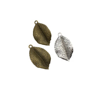 10PCS Leaf Charms,2 Colors Available 3D-RS053