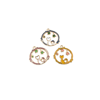 6PCS Enamel Cat and Star Charms,3 Colors Available-RS1023