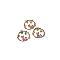 6PCS Enamel Cat and Star Charms,3 Colors Available-RS1023