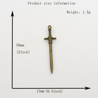 12PCS Sword Charms,3 Colors Available Double Sided-RS1333