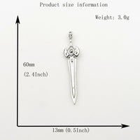 8PCS Double-edged Sword Charms,Antique Silver Tone Double Sided-RS1360