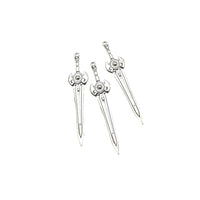 8PCS Double-edged Sword Charms,Antique Silver Tone Double Sided-RS1360