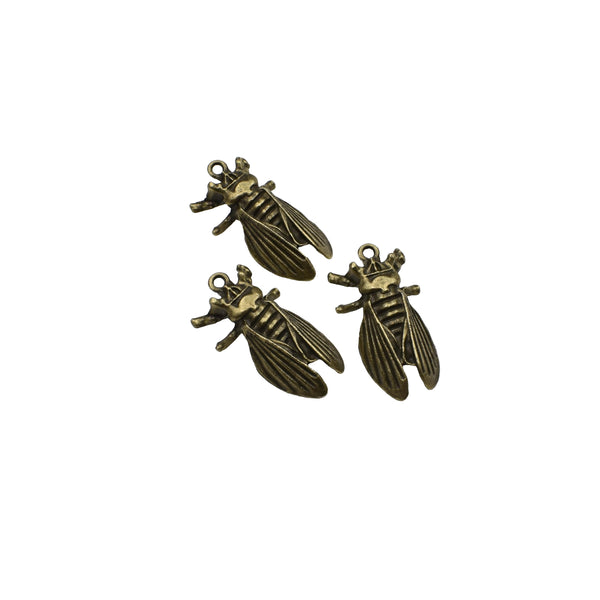 4 Great Detailed Cicada Charms,Antique Bronze Tone 3D Charms-RS1391