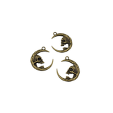 10 Moon and Skull Charms,Double Sided 2 Colors Available-RS1412