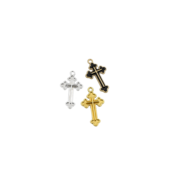 15Pcs 25x15mm Cross Charms,3 Colors Available-RS1417