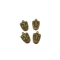 10pcs 25x15mm Bronze Face Charm,2 Styles Available-p1397