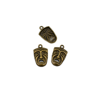 10pcs 25x15mm Bronze Face Charm,2 Styles Available-p1397