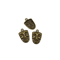 10pcs 25x15mm Bronze Face Charm,2 Styles Available-p1397