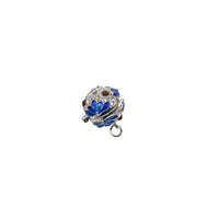 1PCS Cloisonne Cage Pendant (Fitting 14mm Beads) Bright Silver Tone 5 Colors Availabl-TS312