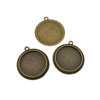 5pcs 25mm Round Cameo Cabochon Base Setting Pendants,1inch (25mm) Round Blank Findings Trays -2 Colors Available-b2003