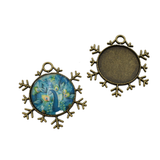 5pcs 25mm Cameo Cabochon Base Setting Pendants,1inch (25mm) Round Blank Findings Trays,2 Colors Available-b2004