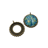 5pcs 25mm Round Cameo Cabochon Base Setting Pendants,1inch (25mm) Bronze Blank Findings Trays 2 Colors Available-b2005