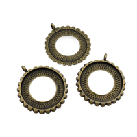 5pcs 25mm Round Cameo Cabochon Base Setting Pendants,1inch (25mm) Bronze Blank Findings Trays 2 Colors Available-b2005