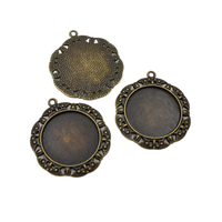5pcs 25mm Cameo Cabochon Base Setting Pendants,1inch (25mm) Round Blank Findings Trays,2 Colors Available-b2037