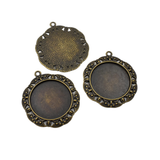 5pcs 25mm Cameo Cabochon Base Setting Pendants,1inch (25mm) Round Blank Findings Trays,2 Colors Available-b2037