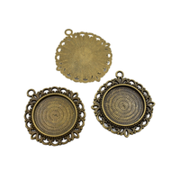 5pcs 25mm Round Cameo Cabochon Base Setting,Bezel Pendants,1inch (25mm) Round Blank Trays,3 Colors Available-b2040
