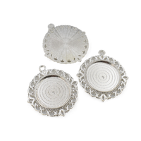 5pcs 25mm Round Cameo Cabochon Base Setting,Bezel Pendants,1inch (25mm) Round Blank Trays,3 Colors Available-b2040