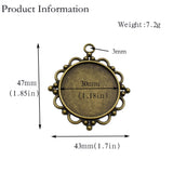5pcs 30mm Bronze Bezel Pendant Trays,30mm Circle Settings 2 Colors Available-b2054