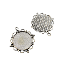5pcs 30mm Bronze Bezel Pendant Trays,30mm Circle Settings 2 Colors Available-b2054