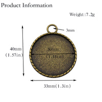 5pcs 30mm Bezel Pendant Trays,30mm Circle Setting Trays 2 Colors Available-b2055