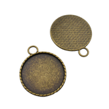 5pcs 30mm Bezel Pendant Trays,30mm Circle Setting Trays 2 Colors Available-b2055