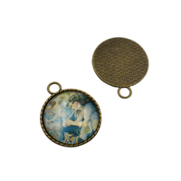 5pcs 30mm Bezel Pendant Trays,30mm Circle Setting Trays 2 Colors Available-b2055