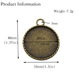 5pcs 30mm Bezel Pendant Trays,30mm Circle Setting Trays 2 Colors Available-b2055