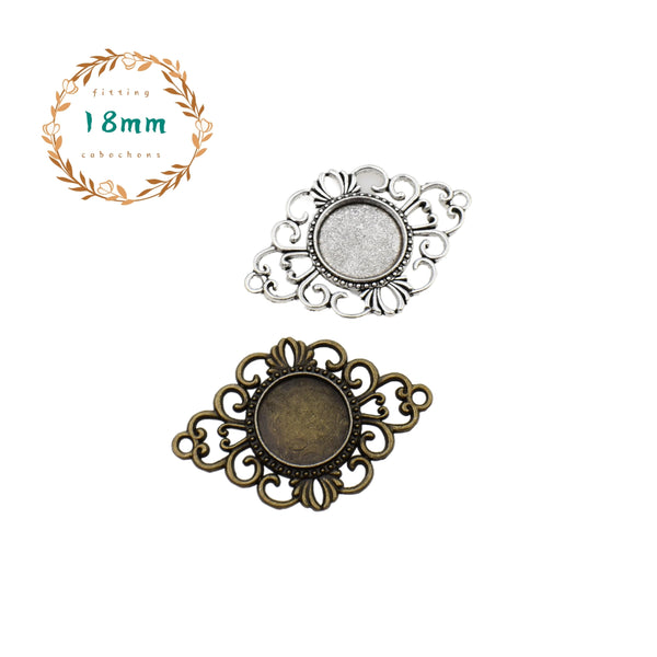 5pcs 18mm Round Cabochon Base Setting,2 Colors Available-b2069