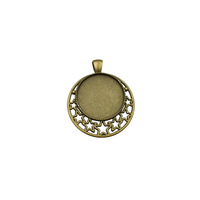 5pcs 25mm Round Cameo Cabochon Base Setting,Pendants,3 Colors Available-b2076
