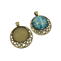 5pcs 25mm Round Cameo Cabochon Base Setting,Pendants,3 Colors Available-b2076