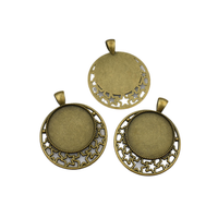5pcs 25mm Round Cameo Cabochon Base Setting,Pendants,3 Colors Available-b2076