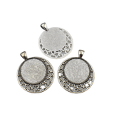 5pcs 25mm Round Cameo Cabochon Base Setting,Pendants,3 Colors Available-b2076
