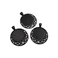 5pcs 25mm Round Cameo Cabochon Base Setting,Pendants,3 Colors Available-b2076
