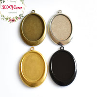 5PCS 30x40mm Oval Cabochon Base Settings 4 Colors Available-B2081