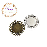 5pcs 25mm Cameo Cabochon Base Setting,Tray Pendants,1inch (25mm) Round Blank Findings Trays 2 Colors Available-b2095