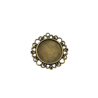 5pcs 25mm Cameo Cabochon Base Setting,Tray Pendants,1inch (25mm) Round Blank Findings Trays 2 Colors Available-b2095