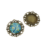 5pcs 25mm Cameo Cabochon Base Setting,Tray Pendants,1inch (25mm) Round Blank Findings Trays 2 Colors Available-b2095