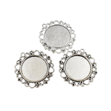 5pcs 25mm Cameo Cabochon Base Setting,Tray Pendants,1inch (25mm) Round Blank Findings Trays 2 Colors Available-b2095