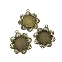 5pcs 25mm Antique Bronze Cameo Cabochon Base Settin,Tray Pendants,1inch (25mm) Round Blank Findings Trays-b2100